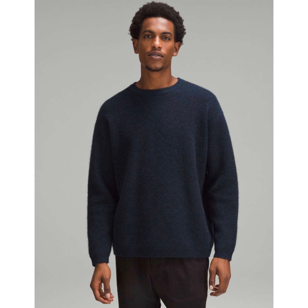 Lululemon Men’s Alpaca Wool Blend Crewneck Sweater Medium Heathered True Navy